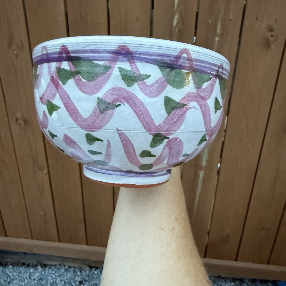 Signed Handmade Studio Pottery‎ Salt Glazed Bowl